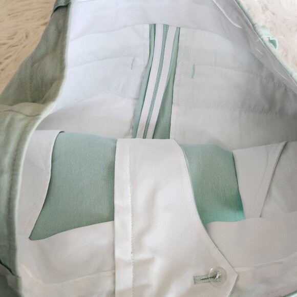 Rag & Bone Dylan Cropped Linen Wide Leg Pant Mint Green Size 8 Casual Business - Picture 9 of 13